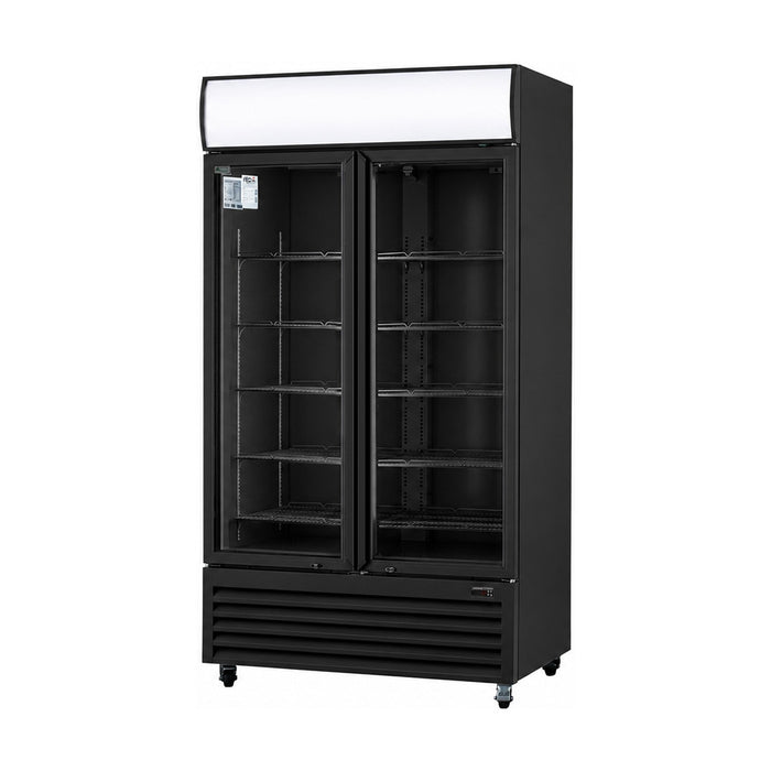 Thermaster Colourbond Upright Beverage Fridge 2 Doors Black 885L - LG-1000BP