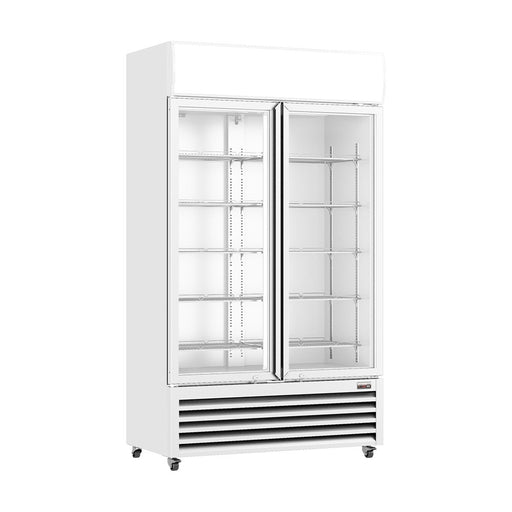 Thermaster Large Two Glass Door Colourbond Upright Drink Fridge 1200L - LG-1200P