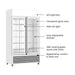 Thermaster Large Two Glass Door Colourbond Upright Drink Fridge 1200L - LG-1200P