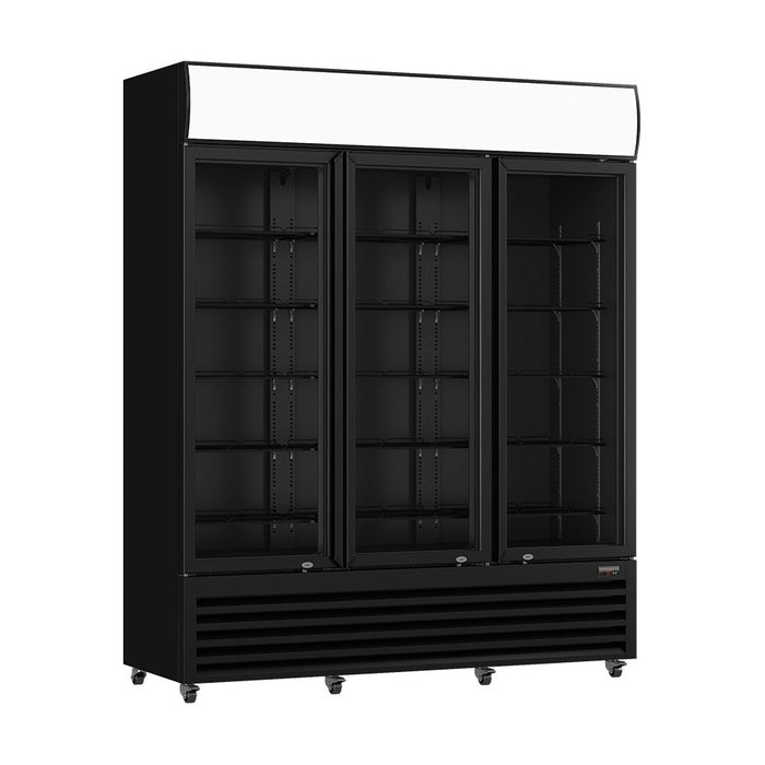 Thermaster 3 Glass Door Colourbond Upright Drink Fridge 1203L - LG-1203BP