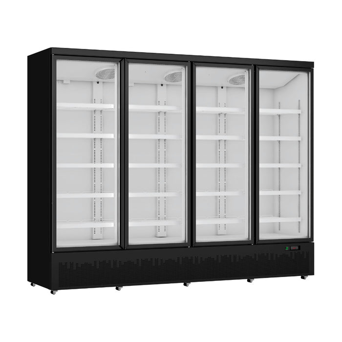 Thermaster 4 Door Supermarket Fridge Black 2200L - LG-2200BGBM