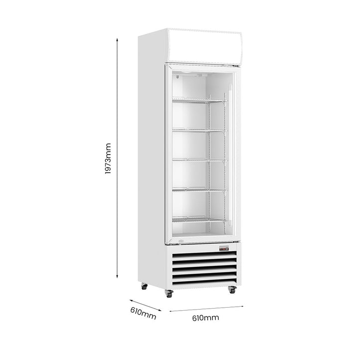 Thermaster Single Glass Door Colourbond Upright Drink Fridge 370L - LG-370P