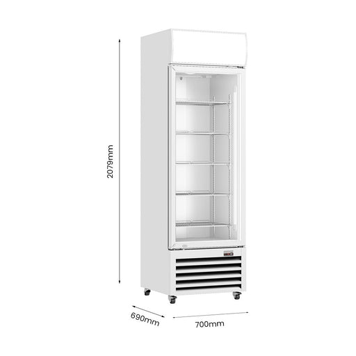 Thermaster Single Glass Door Colourbond Upright Drink Fridge White 540L - LG-540P