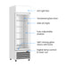 Thermaster Single Glass Door Colourbond Upright Drink Fridge White 540L - LG-540P