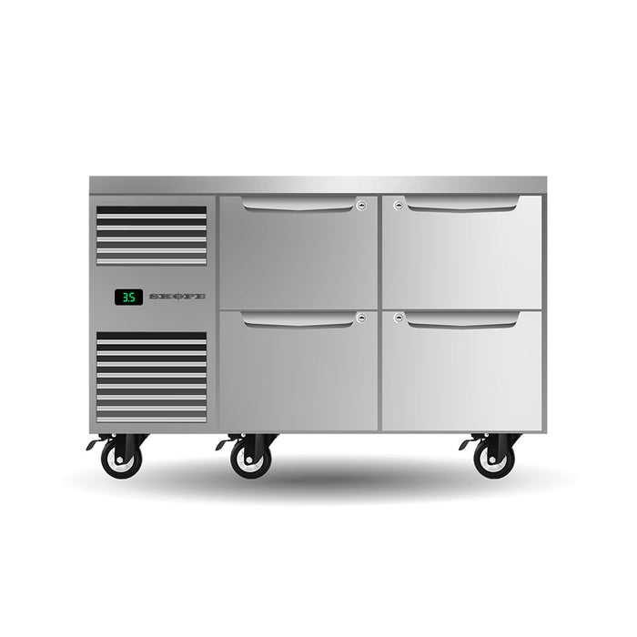 SKOPE ProSpec Four Drawer, Two Bay, Underbench GN 1/1 Fridge 288L - PG11.UBR.2.D4