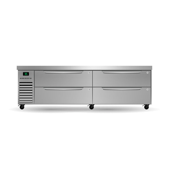 SKOPE ProSpec Four Drawer, Two Bay, ChefBase GN 2/1 Fridge 373L - PG21.CBR.2.D4