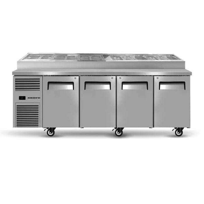 SKOPE ReFlex 4 Solid Door GN Compatible Pizza Preparation Fridge - RF8.PPZ.4.SD