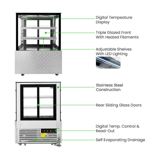 Bonvue Chilled Food Display 3 Tier 900mm - SG090FA-2XB