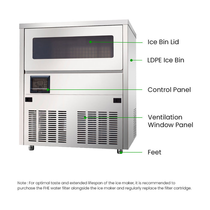 Blizzard Under Bench Ice Maker Air Cooled 100kg - SN-101B