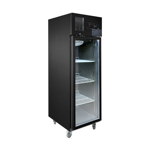 Thermaster Single Glass Door Upright Freezer Black Stainless Steel 500L - SUFG500B