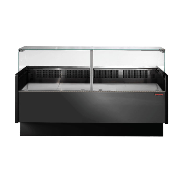 Tecnodom Series MR80 Black 2000mm Wide Deli Display with Storage & Castors - TDMR-0820B