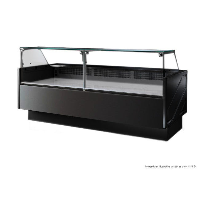 Tecnodom Series MR9.5 Black 2480mm Wide Deli Display with Storage & Castors - TDMR-0925B