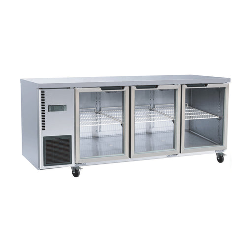 Thermaster Stainless Steel Triple Glass Door Workbench Fridge - TL1800TNG-3D