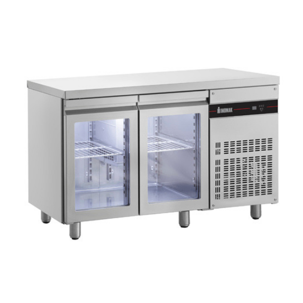 Inomak Two Glass Door Undercounter Fridge 1345mm - UBI7134G