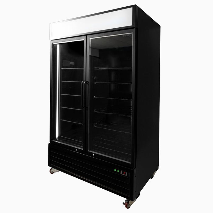 Bromic Upright Display Fridge 1266L - 2 Door - Flat Glass - Lightbox - UC1250GDL-NR