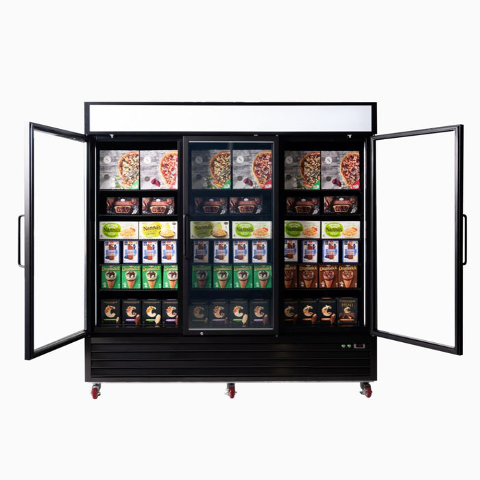 Bromic Upright Display Freezer 1980L - 3 Door - Flat Glass - Lightbox - UF1980GDL-NR