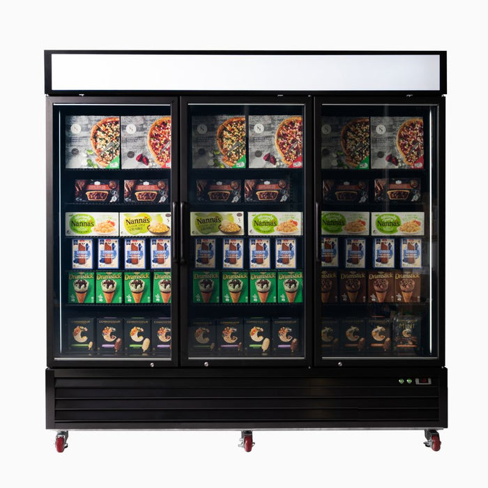 Bromic Upright Display Freezer 1980L - 3 Door - Flat Glass - Lightbox - UF1980GDL-NR