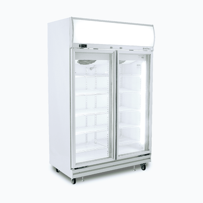 Bromic Upright Display Fridge - 976L - 2 Doors - Flat Glass - Lightbox - GD1000LF