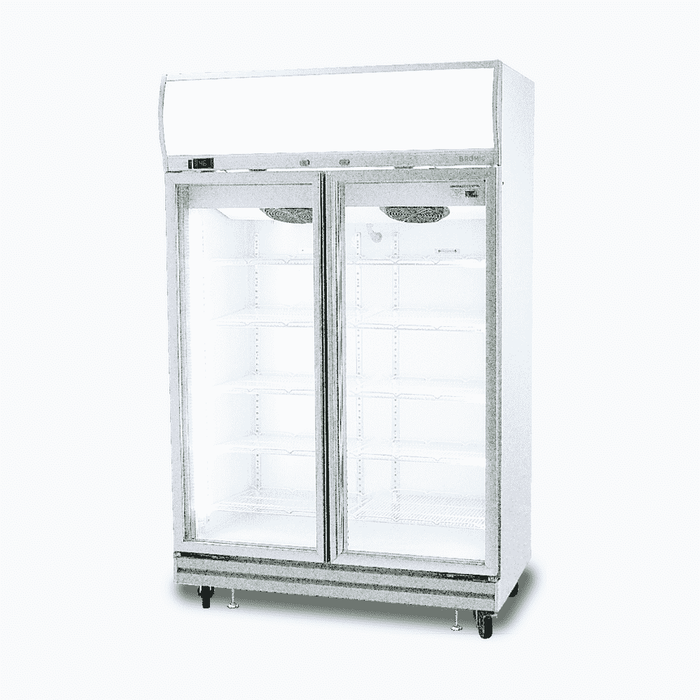 Bromic Upright Display Fridge - 976L - 2 Doors - Flat Glass - Lightbox - GD1000LF