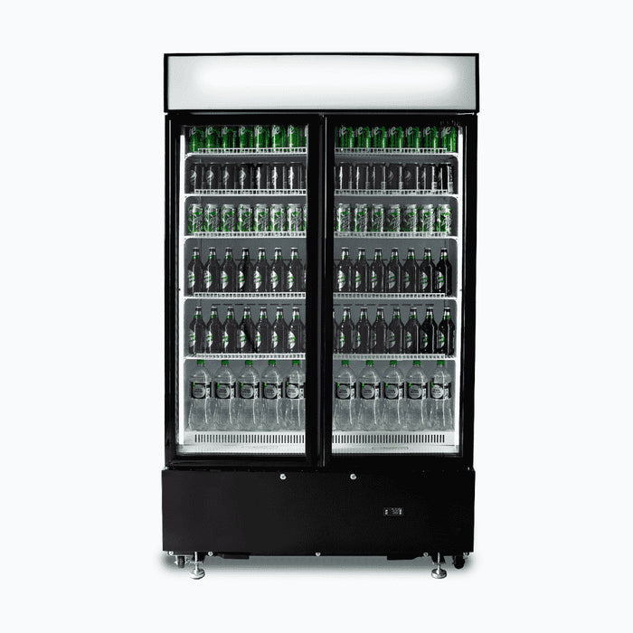 Bromic Upright Display Fridge - 960L - 2  Doors - Flat Glass - Cassette - GM1000LBCAS