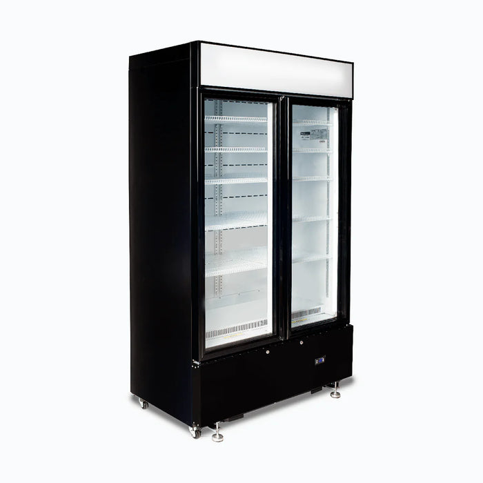 Bromic Upright Display Fridge - 960L - 2  Doors - Flat Glass - Cassette - GM1000LBCAS