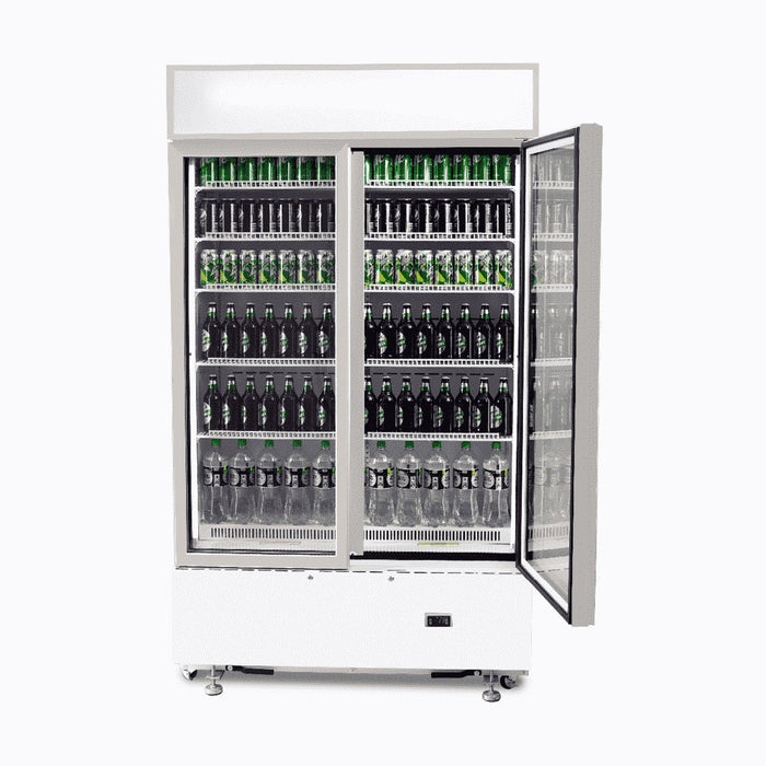 Bromic Upright Display Fridge - 960L - 2 Doors - Flat Glass - Cassette - GM1000LWCAS