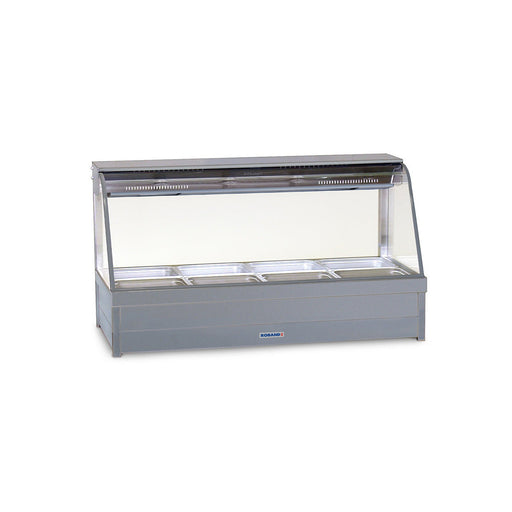 Roband Curved Glass Hot Food Display Bar, 12 pans double row with roller doors - C26RD