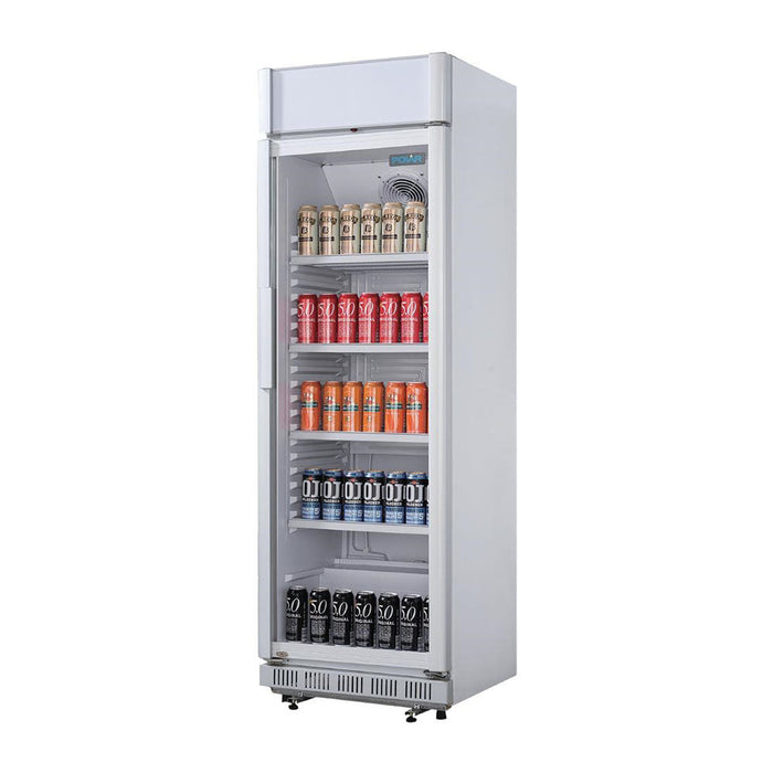 Polar C-Series Upright Display Cooler with Light Box 346L White - CC064-A