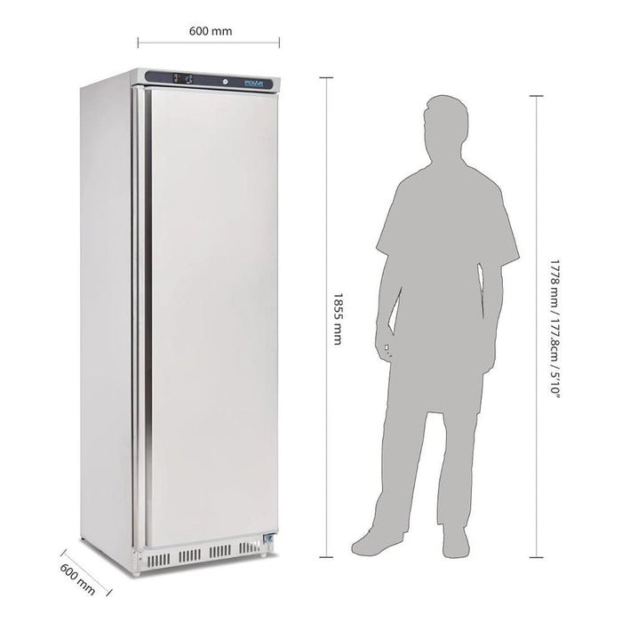 Polar C-Series Upright Fridge 400L Stainless Steel - CD082-A