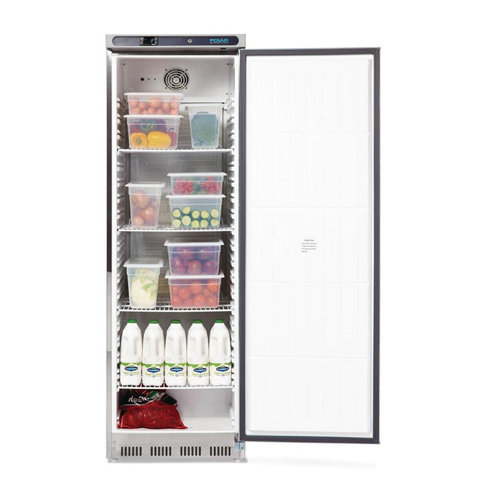 Polar C-Series Upright Fridge 400L Stainless Steel - CD082-A