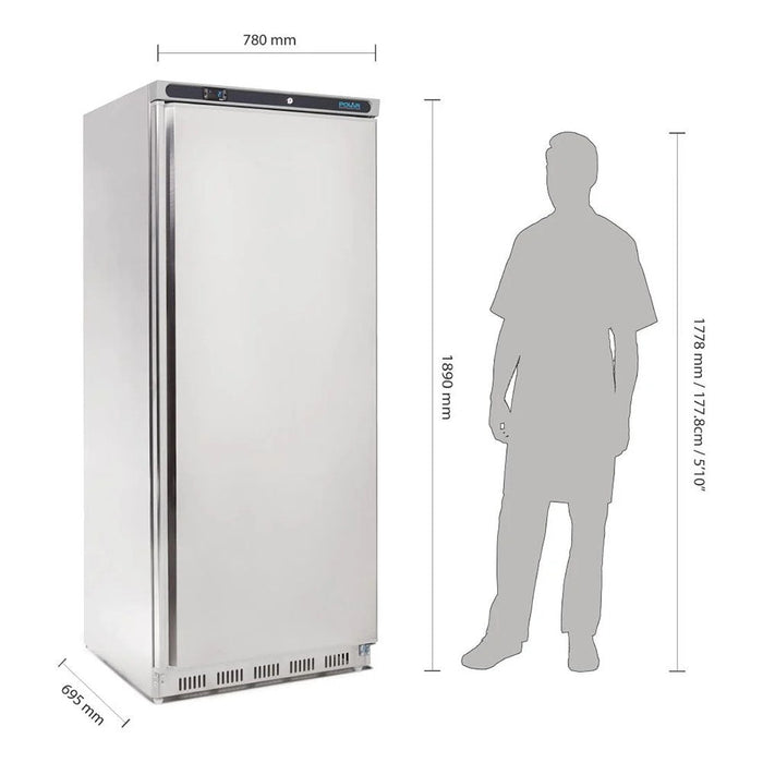 Polar C-Series Upright Fridge 600L Stainless Steel - CD084-A