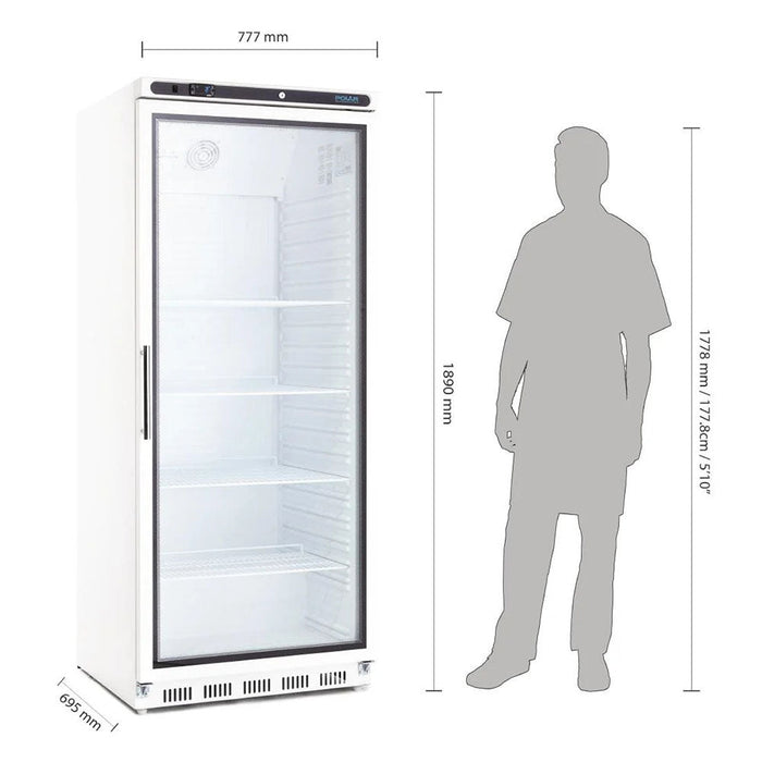 Polar C-Series Upright Display Fridge 600L White - CD088-A