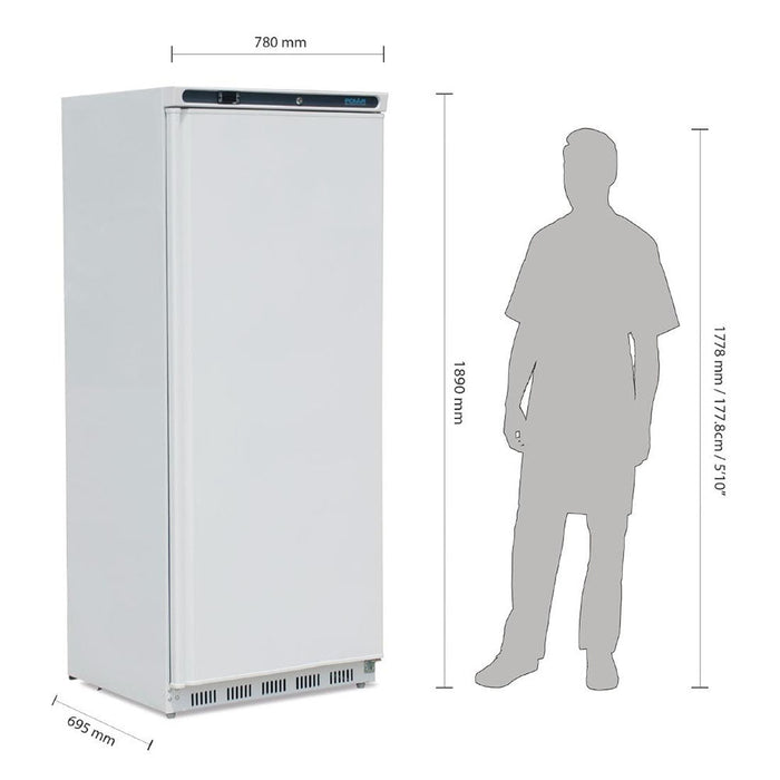 Polar C-Series Upright Fridge 600L White - CD614-A