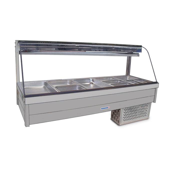 Roband Curved Glass Refrigerated Display Bar, 12 pans - CRX26RD