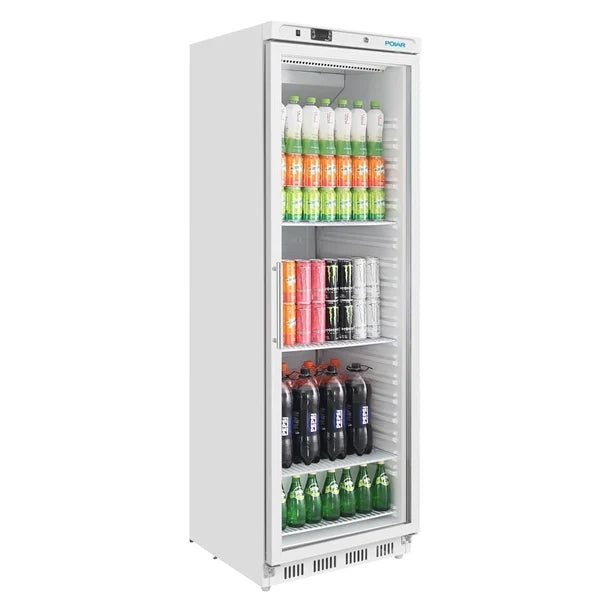 Polar C-Series 1 Door Upright Display Fridge 400L White - CZ786-A