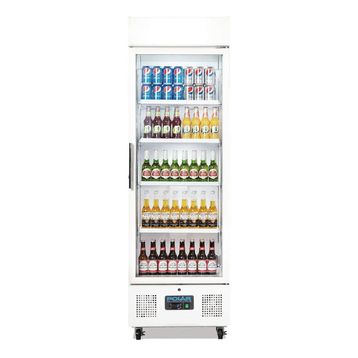 Polar G-Series Upright Display Fridge 350L White - DM076-A