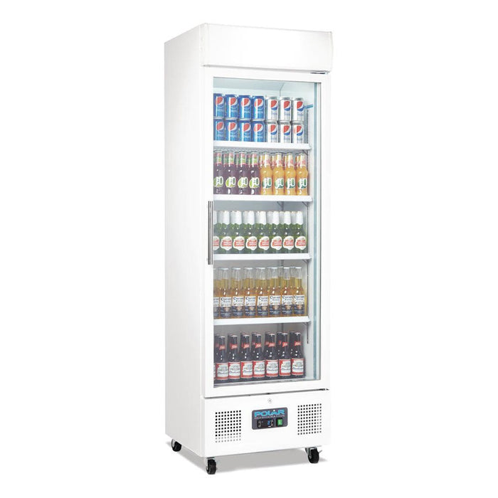 Polar G-Series Upright Display Fridge 350L White - DM076-A