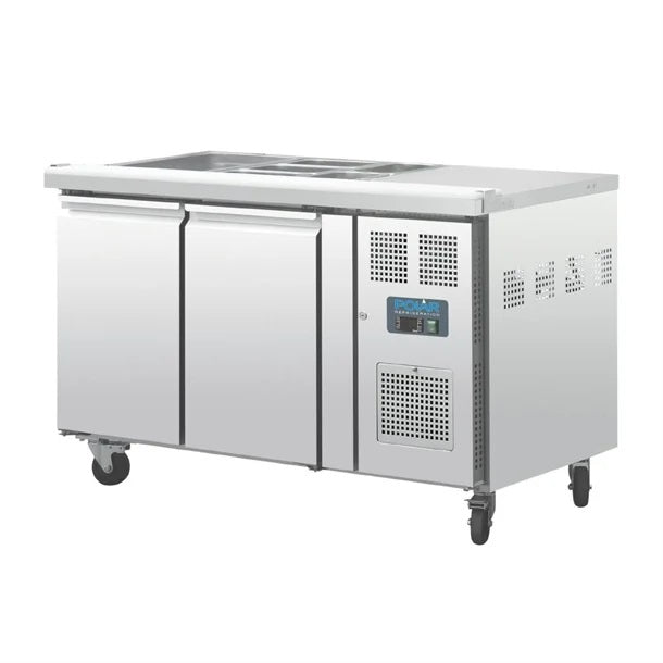 Polar 2 Door Saladette Counter Fridge - FT281-A