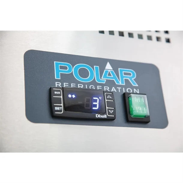 Polar U-Series 3 Door Counter Fridge with Upstand 417L - UA065-A