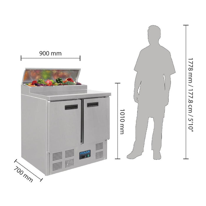 Polar G-Series Pizza Prep Counter Fridge 254L - G604-A