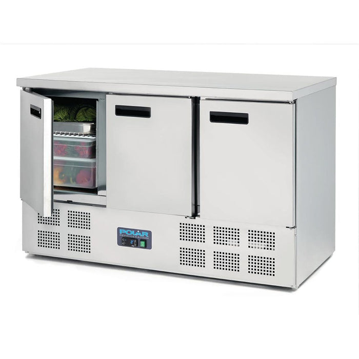 Polar G-Series Three Door Counter Fridge 368L - G622-A