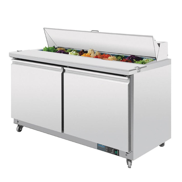 Polar U-Series 2 Door Prep Counter Fridge 527L - GD883-A