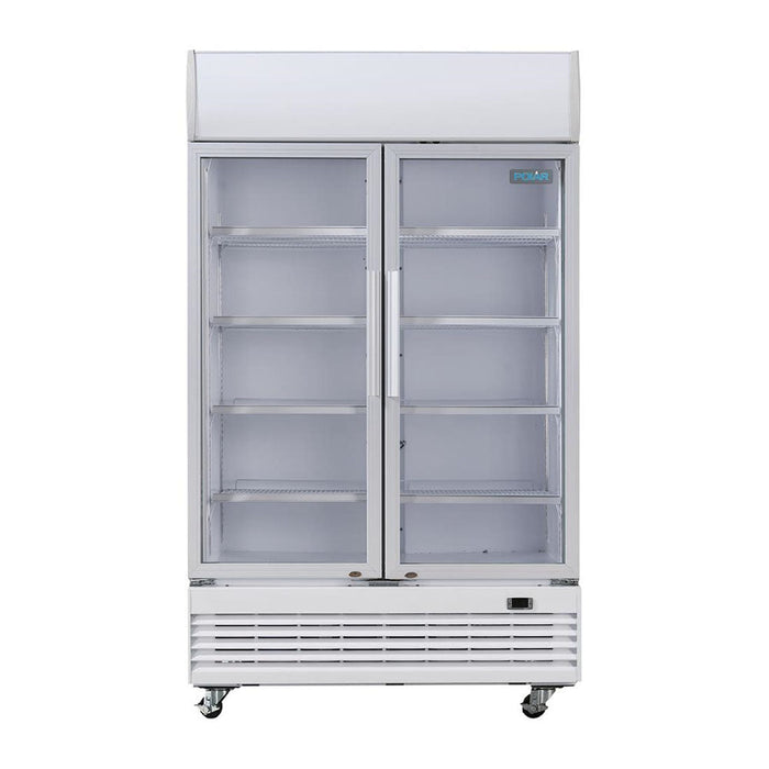 Polar G-Series Hinged Door Upright Display Cooler with Light Box 950L - GE580-A