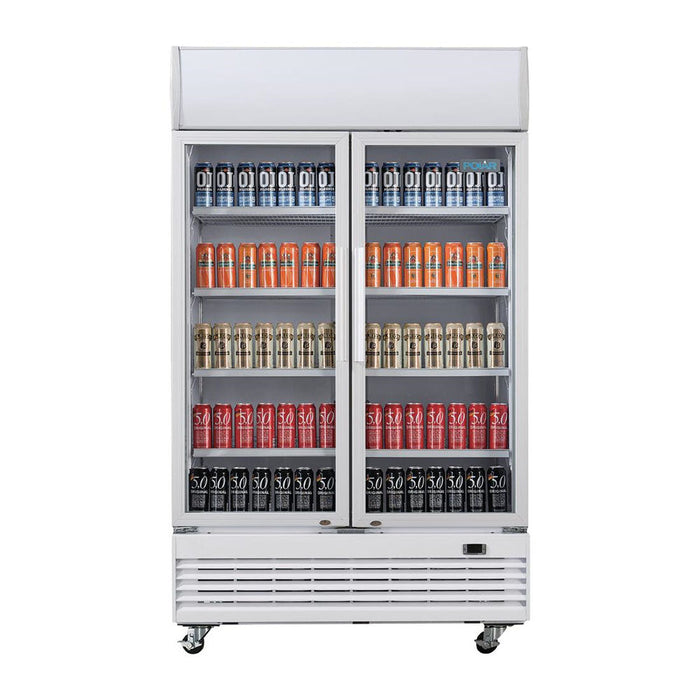 Polar G-Series Hinged Door Upright Display Cooler with Light Box 950L - GE580-A