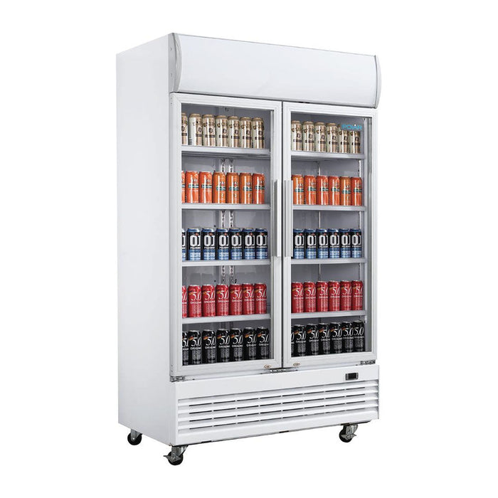 Polar G-Series Hinged Door Upright Display Cooler with Light Box 950L - GE580-A