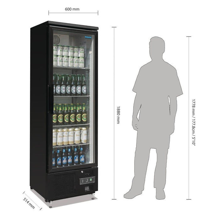 Polar G-Series Upright Back Bar Cooler with Hinged Door 307L - GJ447-A