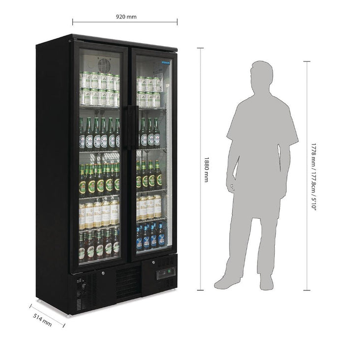 Polar G-Series Upright Back Bar Cooler with Hinged Doors 490L - GJ449-A