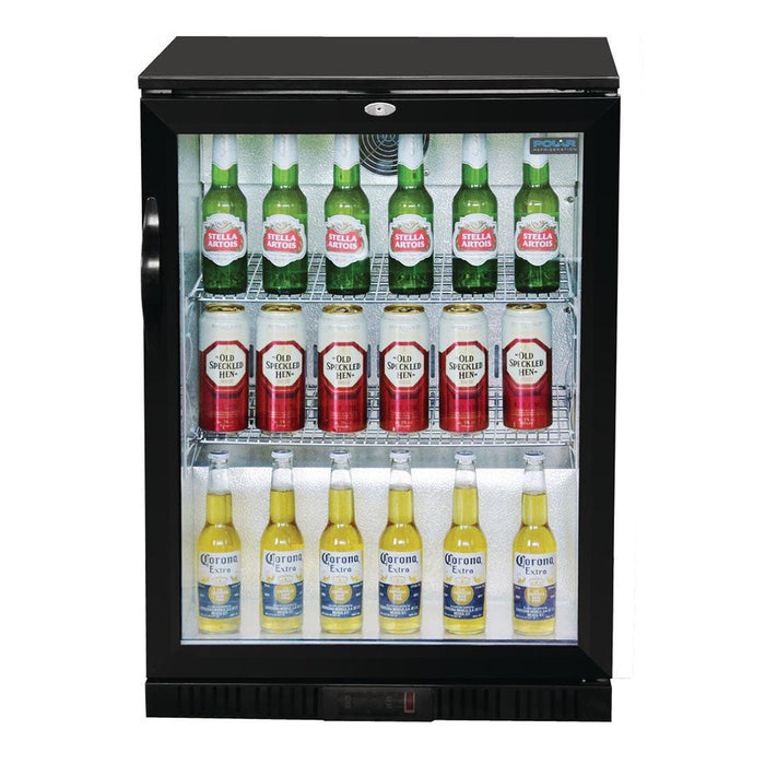 Polar G-Series Back Bar Cooler with 1 Hinged Door 128L Black - GL011-A