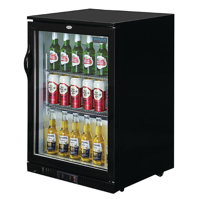 Polar G-Series Back Bar Cooler with 1 Hinged Door 138L Black - GL001-A