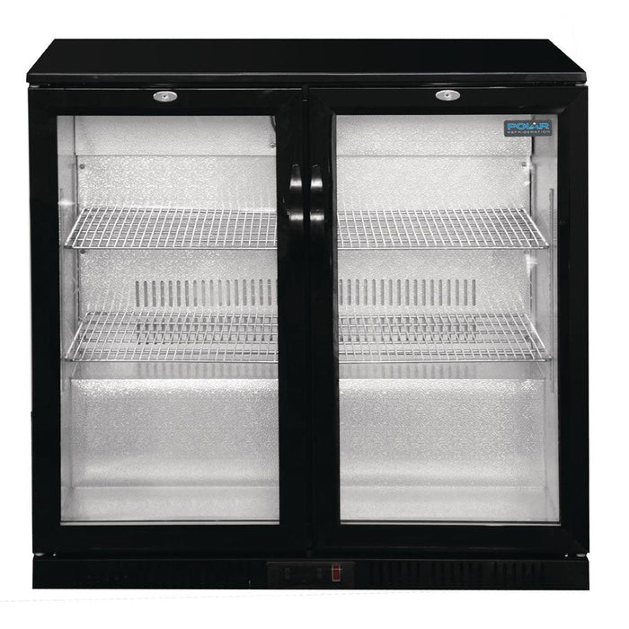 Polar G-Series Back Bar Cooler with 2 Hinged Doors 208L Black - GL002-A